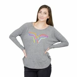 Junk Food Wonder Woman Rainbow Logo Long Sleeve T-Shirt Shirts / Tops