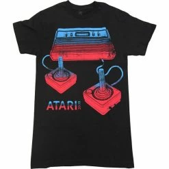 TVStoreOnline Atari Video Game Console And Joysticks Adult Black T-Shirt