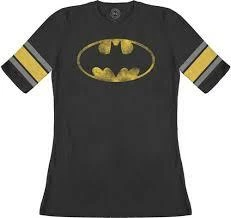 Bioworld Shirts / Tops Batman Distressed Logo Raglan Hockey T-Shirt