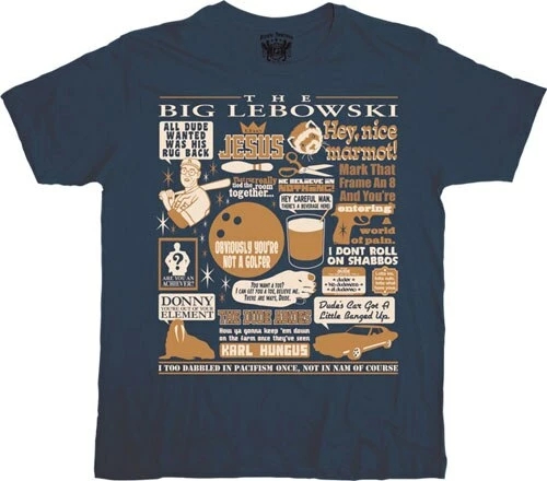 Ripple Junction Big Lebowski Quote Mashup Navy T-shirt 3 Ripple Junction Big Lebowski Quote Mashup Navy T-shirt