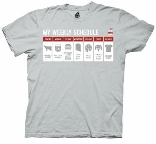 Ripple Junction The Big Bang Theory My Weekly Schedule T-shirt Shirts / Tops 3 Ripple Junction The Big Bang Theory My Weekly Schedule T-shirt Shirts / Tops