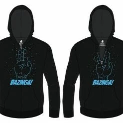 Ripple Junction Bazinga Spock Hand Adult Black Zip Up Hoodie Sweatshirt