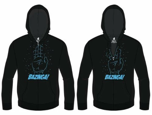 Ripple Junction Bazinga Spock Hand Adult Black Zip Up Hoodie Sweatshirt 3 Ripple Junction Bazinga Spock Hand Adult Black Zip Up Hoodie Sweatshirt