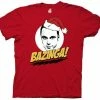 Ripple Junction Men's Shirts Sheldon Cooper Bazinga Santa Hat Adult T-Shirt