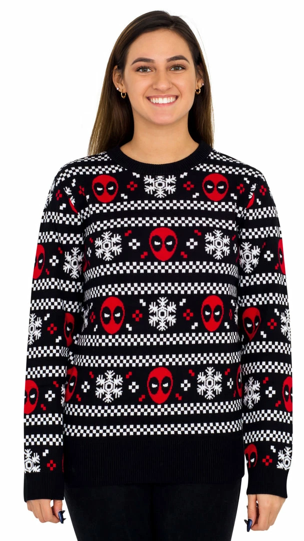 Mighty Fine Deadpool Holiday Snow Stripes Ugly Christmas Sweater Sweaters & Sweatshirts 6 Mighty Fine Deadpool Holiday Snow Stripes Ugly Christmas Sweater Sweaters & Sweatshirts