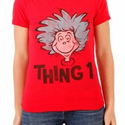 Mighty Fine Dr. Seuss Thing 1 Or Thing 2 Face Red T-shirt Shirts / Tops