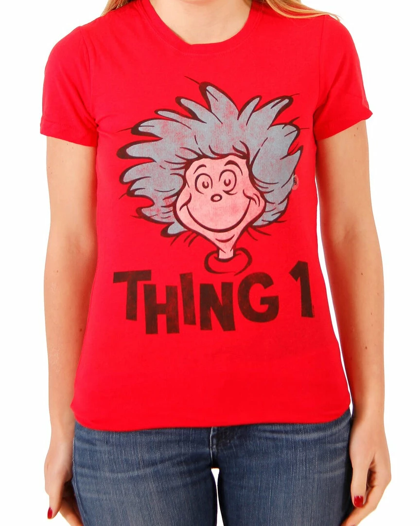 Mighty Fine Dr. Seuss Thing 1 Or Thing 2 Face Red T-shirt Shirts / Tops 3 Mighty Fine Dr. Seuss Thing 1 Or Thing 2 Face Red T-shirt Shirts / Tops