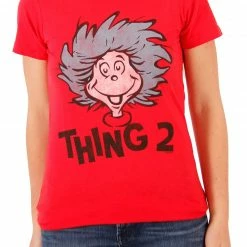 Mighty Fine Dr. Seuss Thing 1 Or Thing 2 Face Red T-shirt Shirts / Tops