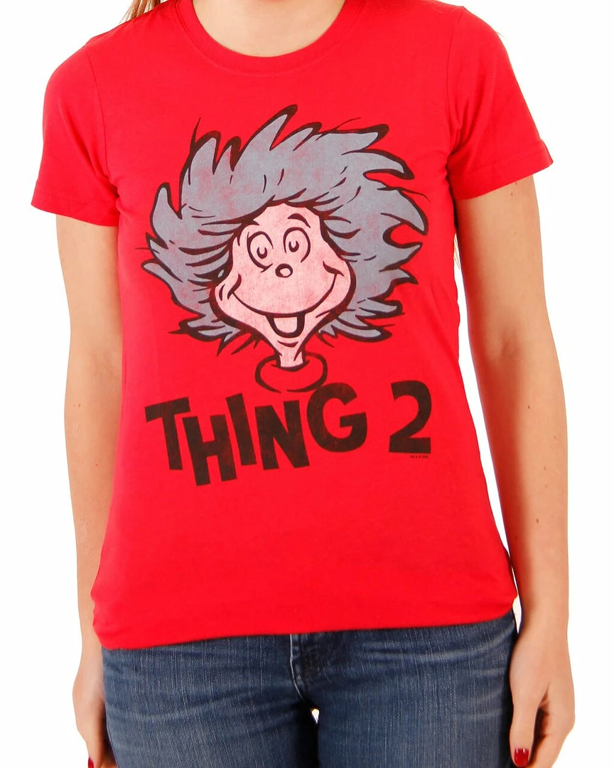 Mighty Fine Dr. Seuss Thing 1 Or Thing 2 Face Red T-shirt Shirts / Tops 4 Mighty Fine Dr. Seuss Thing 1 Or Thing 2 Face Red T-shirt Shirts / Tops
