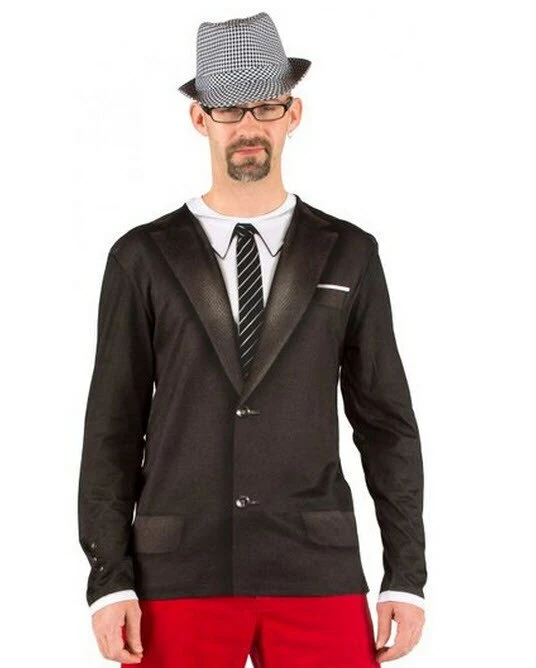 Faux Real Mens Faux 1960's Suit Long Sleeve Tee 3 Faux Real Mens Faux 1960's Suit Long Sleeve Tee