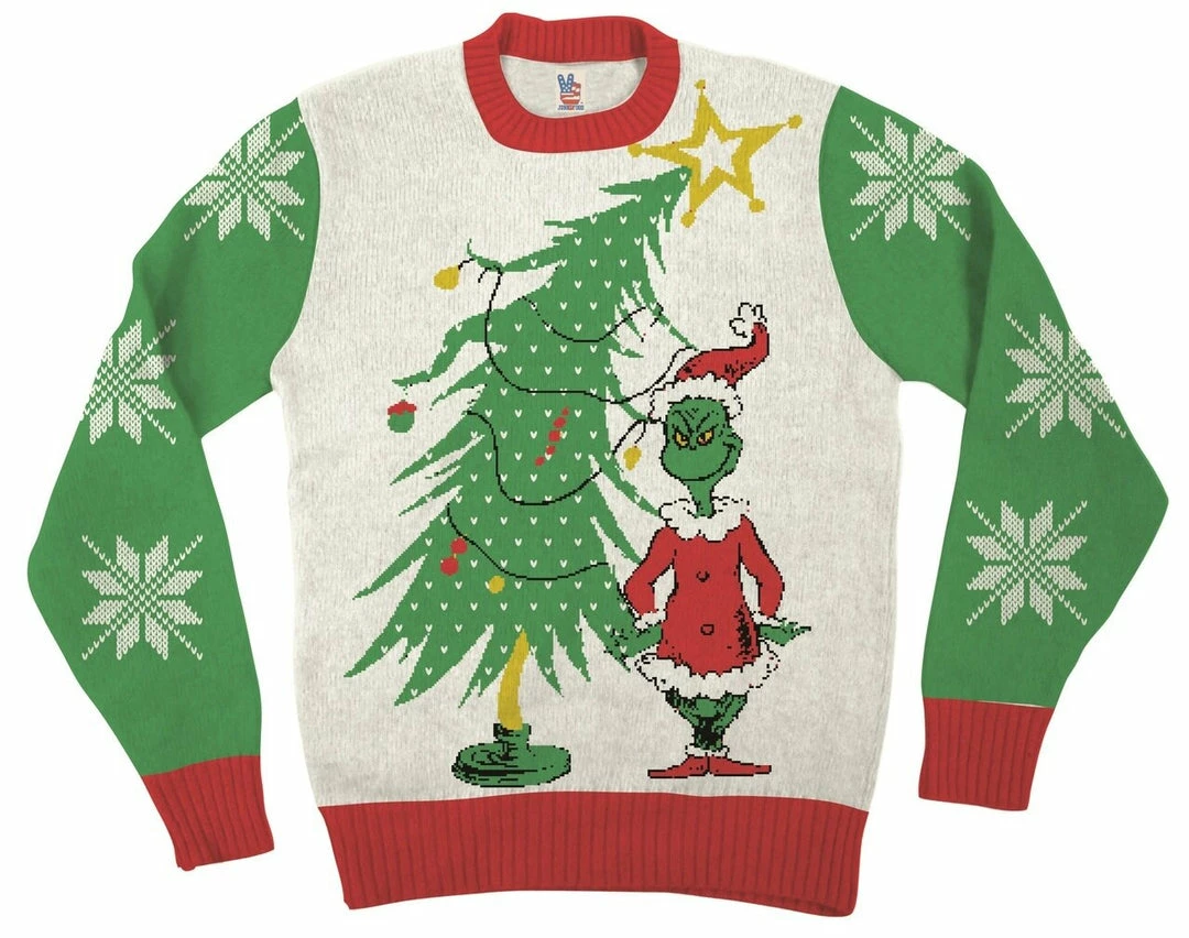Junk Food Grinch As Santa Ugly Christmas Sweater Sweaters & Sweatshirts