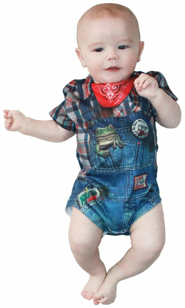 Faux Real Faux Hillbilly Baby Romper Costume 3 Faux Real Faux Hillbilly Baby Romper Costume