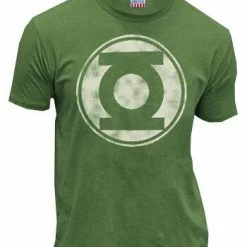 Junk Food Green Lantern Distressed Logo Mens T-shirt