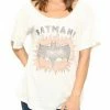 Junk Food Batman! Vintage Inspired Slub Heartbreaker Off The Shoulder T-shirt 2 Junk Food Batman! Vintage Inspired Slub Heartbreaker Off The Shoulder T-shirt