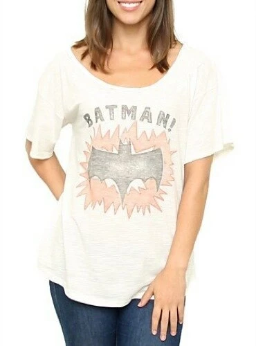 Junk Food Batman! Vintage Inspired Slub Heartbreaker Off The Shoulder T-shirt 3 Junk Food Batman! Vintage Inspired Slub Heartbreaker Off The Shoulder T-shirt