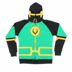 Mighty Fine Kid Loki Symbol Zip Up Costume Hoodie Sweatshirt