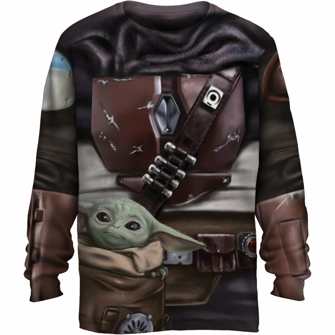 Mad Engine Star Wars The Mandalorian Baby Yoda Halloween Costume T-shirt 3 Mad Engine Star Wars The Mandalorian Baby Yoda Halloween Costume T-shirt