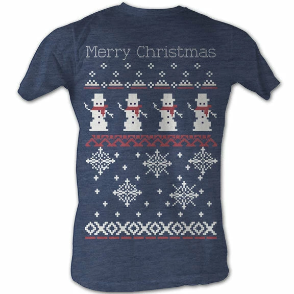 American Classics Men's Shirts Merry Christmas Snowmen And Snowflakes 8-Bit Adult Navy T-shirt 4 American Classics Men's Shirts Merry Christmas Snowmen And Snowflakes 8-Bit Adult Navy T-shirt