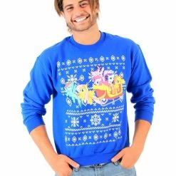 Mighty Fine Sweaters & Sweatshirts My Little Pony Group Sleigh Ride Snowflakes Sweatshirt