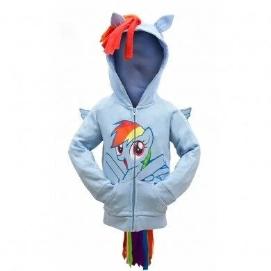 Mighty Fine Rainbow Dash Face Kids Hoodie Sweatshirt With Mane, Wings And Tail Kids / Infants 3 Mighty Fine Rainbow Dash Face Kids Hoodie Sweatshirt With Mane, Wings And Tail Kids / Infants