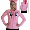 Mighty Fine Pinkie Pie Face Juniors Pink Costume Hoodie With Mane Animation 2 Mighty Fine Pinkie Pie Face Juniors Pink Costume Hoodie With Mane Animation
