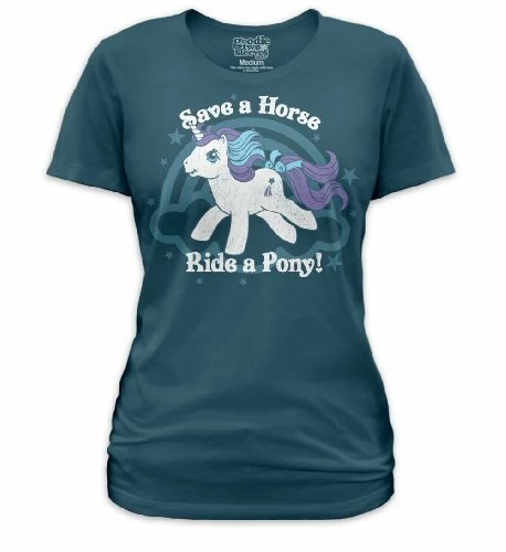 Mighty Fine Save A Horse Ride A Pony Juniors Azure T-shirt 3 Mighty Fine Save A Horse Ride A Pony Juniors Azure T-shirt