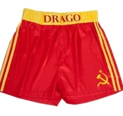 Costume Agent Red Ivan Drago Satin Robe And Short Set Robes