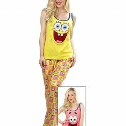 Underboss SpongeBob SquarePants And Patrick Reversible Tank Sleep Set Pajama Pajamas / Underwear