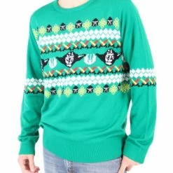 Mighty Fine Star Wars Yoda Pattern Ugly Christmas Sweater Sweaters & Sweatshirts