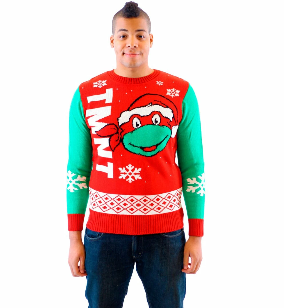 Junk Food Sweaters & Sweatshirts TMNT Big Turtle Face Ugly Christmas Sweater 3 Junk Food Sweaters & Sweatshirts TMNT Big Turtle Face Ugly Christmas Sweater