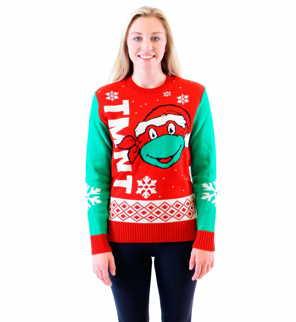 Junk Food Sweaters & Sweatshirts TMNT Big Turtle Face Ugly Christmas Sweater 4 Junk Food Sweaters & Sweatshirts TMNT Big Turtle Face Ugly Christmas Sweater