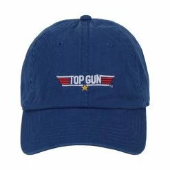 Ripple Junction Hats Top Gun Logo Navy Blue Baseball Cap