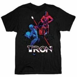 Mighty Fine Shirts / Tops Tron Battle Grid Black Adult T-shirt