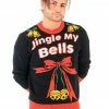 Costume Agent Jingle My Bells Hanging Decoration Tacky Ugly Christmas Xmas Sweater Sweaters & Sweatshirts