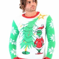 Junk Food Grinch As Santa Ugly Christmas Sweater Sweaters & Sweatshirts