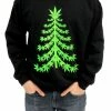 Costume Agent Ugly Christmas Marijuana Christmas Tree Sweatshirt Sweaters & Sweatshirts