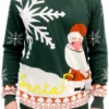 Costume Agent Ugly Christmas Sweater Happy Santa Peeing Santa In Snow