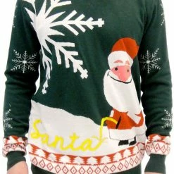 Costume Agent Ugly Christmas Sweater Happy Santa Peeing Santa In Snow