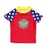 Ingear Fashions Wonder Woman Shield Logo Short Sleeve Rash Guard Swimsuits / Shorts 1 Ingear Fashions Wonder Woman Shield Logo Short Sleeve Rash Guard Swimsuits / Shorts